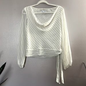 WHBM sheer pinstripe blouse - M